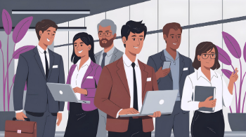 A diverse group of business professionals collaborating in an office, highlighting teamwork and the accountant's role.