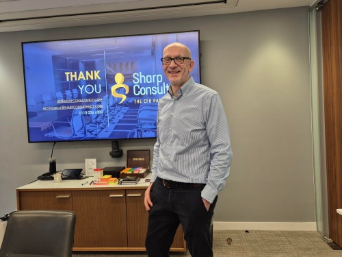 Lee after presenting to the Next Generation of CFO at Deloitte's offices in Leeds.