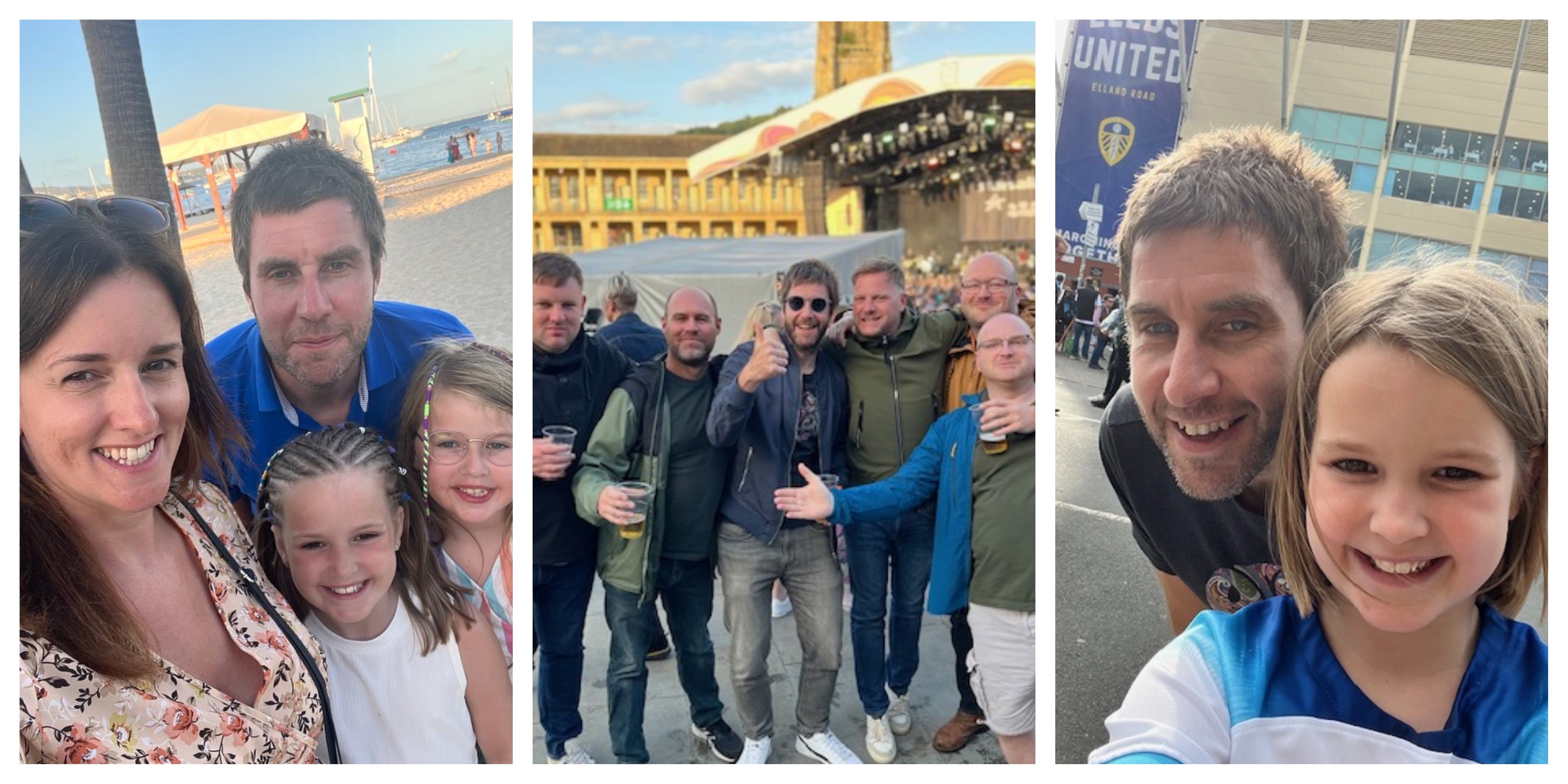 Jamie enjoying his holidays with family and a gig with friends.