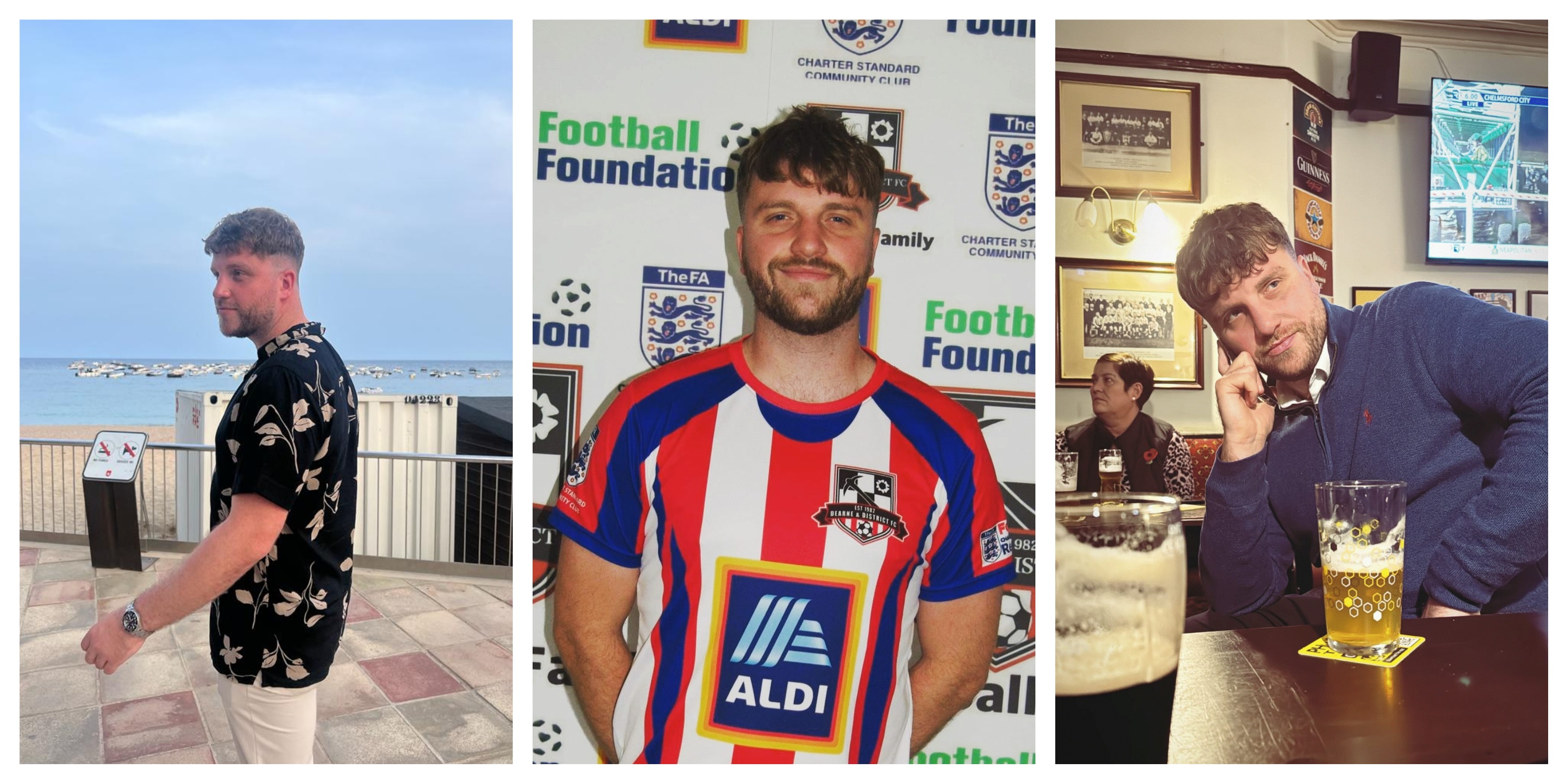 Tom enjoying his holiday, at a football awards ceremony and at his favourite place... 'The Pub'.